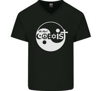 We Must Coesistono World Amore Pace Religion Hippy Uomo V-Neck Cotone T-Shirt
