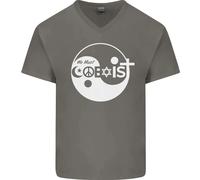 We Must Coesistono World Amore Pace Religion Hippy Uomo V-Neck T-Shirt