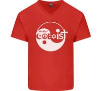 We Must Coesistono World Amore Pace Religion Hippy Uomo V-Neck T-Shirt