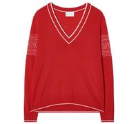 We Norwegians - Women's Signature V-Neck - Pullover in lana merino M rosso