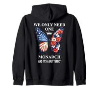 We Only Need One Monarch & It's a Butterfly Floral No Kings Felpa con Cappuccio