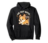 We out Boys - Simpatico Cucciolo di Cane Corgi Felpa con Cappuccio