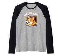 We out Boys - Simpatico Cucciolo di Cane Corgi Maglia con Maniche Raglan