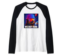 We Out Here, Cool Lazy Sloth Illustration Graphic Designs Maglia con Maniche Raglan