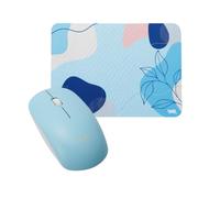 WE Pop Pack - Tappetino per mouse, design blu astratto: 200 x 140 x 3 mm + mouse ottico senza fili 2,4 GHz