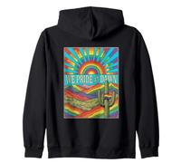 We Pride At Dawn LGBTQ Rainbow Desert Vintage Western Felpa con Cappuccio