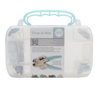 We R Memory Keepers, Crop-A-Dile Custodia di conservazione,100 occhielli, trasparente / blu