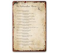 We Remember Them, cartello in metallo con poesia, decorazione murale per il Memorial Day, poster di poesie per la casa, quadri per la camera da letto, decorazioni per la casa moderna, stampe, decoraz