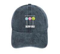 We Represent The Lollipop - Berretto da baseball per uomo e donna, regolabile, in denim, cappello da camionista, Stile blu navy, Taglia unica