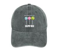 We Represent The Lollipop - Berretto da baseball per uomo e donna, regolabile, in denim, cappello da camionista, Stile grigio, Taglia unica