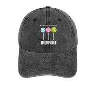 We Represent The Lollipop - Berretto da baseball per uomo e donna, regolabile, in denim, cappello da camionista, Stile carbone, Taglia unica