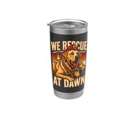 We Rescue At Dawn Firefighter Dog Search Team Bicchiere termico in acciaio inox doppia parete