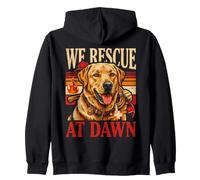 We Rescue At Dawn Firefighter Dog Search Team Felpa con Cappuccio