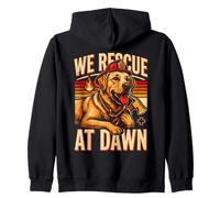 We Rescue At Dawn Firefighter Dog Search Team Felpa con Cappuccio