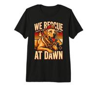 We Rescue At Dawn Firefighter Dog Search Team Maglietta Premium