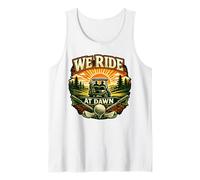 We Ride at Dawn Casual Golfer Golf Golf Umorismo Divertente Canotta