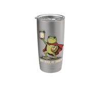 We Rise At Dawn Cottagecore Frog - Paniere a lievitazione naturale Bicchiere termico in acciaio inox doppia parete
