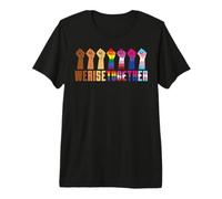 We Rise Together Black LGBT Raised Fist Pride Equality Gift Maglietta Premium