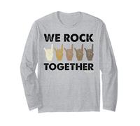 We Rock Together Divertente Lingua dei Segni Maglia a Manica