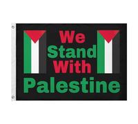 We Stand with Palestine Flag Garden Flags 0,9 x 1,5 m double face Yard Sign decorazioni Yard Outdoor Flag con occhielli in ottone Party Yard Home Decor
