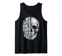 We Suffer More in Imagination Skull Seneca Citazione Stoicismo Canotta