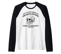 We Suffer More in Imagination Stoic Seneca Wisdom Citazione Maglia con Maniche Raglan