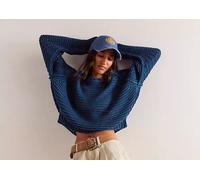 We The Free People Collezione Heirloom Maglione Donna XS OB1964087 Blu Lino