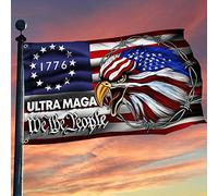 We The People 1776 Ultra Maga Eagle Bandiera Da Giardino Con 2 Occhielli Bandiere Durevole Flag Per Festival Portico Balcone 90X150Cm