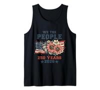 We The People 250 Years 2026 Patriotic Floral USA Flag Canotta