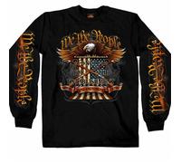 We The People Aquila Bandiera Americana USA Moto Manica Lunga T Shirt GMS2358