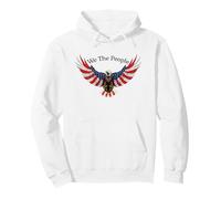 We The People Bald Eagle con Bandiera Americana patriottica Felpa con Cappuccio