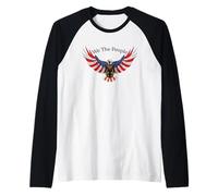 We The People Bald Eagle con Bandiera Americana patriottica Maglia con Maniche Raglan