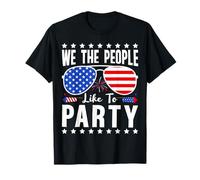 We the People Like Party Patriotic American Flag 4 luglio Maglietta