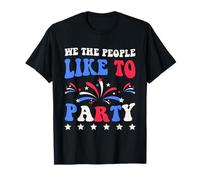 We the People Like Party Patriotic American Flag 4 luglio Maglietta