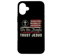 We The People Trust Jesus - Bandiera USA Christian Patriotic Custodia per iPhone 16 Plus
