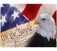 We The People with American Bald Eagle and Flag - Puzzle in legno da 1000 pezzi, puzzle fotografico personalizzato per adulti e amici, idea regalo per la decorazione della casa