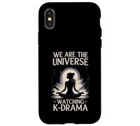 We Universe Watching K-Drama Meditating Fan Custodia per iPhone X/XS