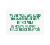 We use Video and Audio Transmitting Devices In This Area We Reserve The Right Warning Sign, Store Security Metal Signs for Home Business Street Wall Safety Caution Custom Decor 30,5 x 20,3 cm