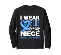 We Wear Blue for My Niece Colorettal Cancer Support Tee Maglia a Manica