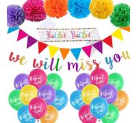 We Will Miss You Banner Decorazioni - Sorry You Are Leaving Decorazione Banners Buntings Sash Paper Pom Poms, Palloncini Buona Fortuna Pensionamento Laurea Going Away Addio Forniture per feste