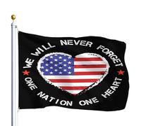 We Will Never Forget One Nation One Heart Bandiera Da Esterno 90X150Cm Decorative Colorato Bandiera Dei Pirati Bandiere Da Cortile Per Casa Sport Fattoria