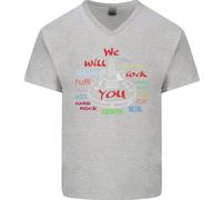 We Will Rock You Rock Country Punk Chitarra Uomo V-Neck Cotone T-Shirt