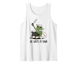 We Write At Dawn Frog Funny Frog Meme Scrittura Autore Poesia Canotta