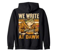 We Write At Dawn Frog Scrittore Scrivere Citazione Felpa con Cappuccio