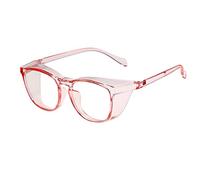 Weahoen Occhiali di sicurezza per donne infermiere, anti appannamento, alla moda, comodi, occhiali di sicurezza con protezioni laterali per gli occhi per adulti rosa