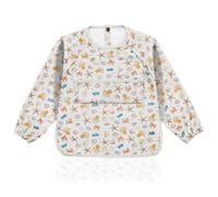 Weakup10®️ Bavaglia con Maniche Lunghe | Bavaglini Impermeabili | 6-36 Mesi | Bavaglino Svezzamento | Bavette Plastificate Neonato | Facile da Pulire | Morbido e Divertente. (Oceano)