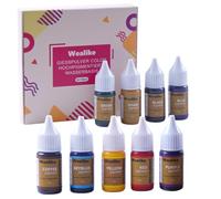 Wealike Pigmento a base d'acqua, 10 ml x 9 set di pigmenti colorati per colata in polvere | gesso per versare