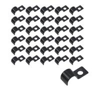 Wealrit 30 fascette stringitubo nere con un foro per tubi, nervature rinforzate, per fissaggio tubi EMT (10 mm)