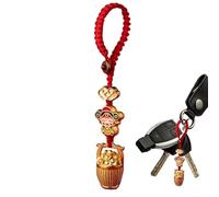 Wealth Attracting Ornaments, Cai Shen Pendant Purse Charm, Chinese Feng Shui Ornament for Wealth and Safety, Success Pendant for Bag, Phone, Car Accessory, 7.5x3x3cm