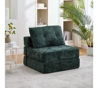 WEALTHOUSE Divano letto pieghevole convertibile, superficie di riposo, materasso per gli ospiti, schienale e schienale, con fibbie, rivestimento in ciniglia, anima in schiuma, salvaspazio, soggiorno